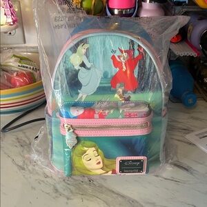 Loungefly Disney Sleeping Beauty Mini Backpack in Teal, Pink, Red